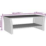  Stolić za kavu sivi 100 x 50 x 40 cm od poliratana | shoptok.hr