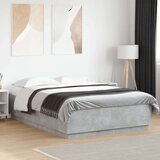  Okvir kreveta boja betona 150x200 cm od konstruiranog drva | shoptok.hr