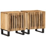 vidaXL Noćni ormarići 2 kom 40x34x46 cm od masivnog grubog drva manga | shoptok.hr