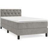 Box spring krevet s madracem svjetlosivi 80 x 200 cm baršunasti | shoptok.hr