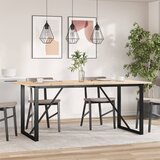  Blagovaonski stol O-oblika 180x90x75 cm od borovine i čelik | shoptok.hr