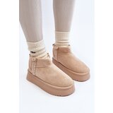 Boto Beige Patterned Platform Snow Boots Udra | shoptok.hr