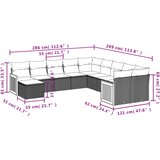  11-dijelni set vrtnih sofa od poliratana s jastucima bež | shoptok.hr
