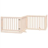 vidaXL Vrata za pse s vratašcima 8 panela sklopiva 640 cm drvo topole | shoptok.hr