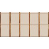 Sobna pregrada s 5 panela smeđesiva 350 x 180 cm | shoptok.hr
