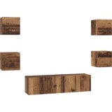 vidaXL Set TV komoda Ostalo 6 pcs Staro drvo Srednja 120 x 30 x 30 cm | shoptok.hr
