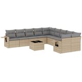  11-dijelni set vrtnih sofa od poliratana s jastucima bež | shoptok.hr