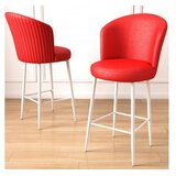 Hanah home set barskih stolica Uras, 4 dijela, crvena i bijela | Eponuda.ba