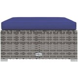  Vrtni stolček za noge z blazino siv 70x70x30 cm poli ratan, (20658223) | Shoptok.si