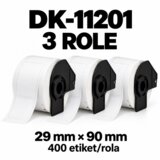  Komplet 3 rol kompatibilnih etiket Brother DK-11201, 29 × 90 mm – 1200 etiket | Shoptok.si