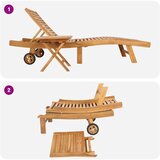  Ležaljka 2 pcs Smeđa Čvrsto teak drvo | shoptok.hr
