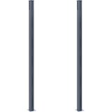  Stupovi za ogradu 2 kom tamnosivi 185 cm aluminijski | shoptok.hr