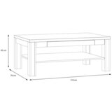 Hom`in klubska miza, 110/45/70 cm barve hrasta | Shoptok.si