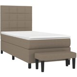  s oprugama i madracem smeđesivi 90x200 cm od tkanine | shoptok.hr