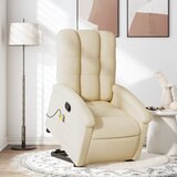 Maison Chic masažni naslanjač - Relax naslanjač s funkcijo vstajanja krem blago, (22061218) | Shoptok.si