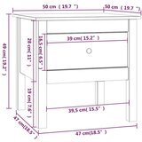  Bočni stolići 2 kom bijeli 50x50x49 cm od masivne borovine | shoptok.hr
