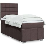vidaXL Krevet s oprugama i madracem tamnosmeđi 90 x 190 cm od tkanine | shoptok.hr
