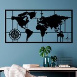 Wallity Zidna dekoracija Mapa svijeta 9-L, 50 x 101 cm, Crna | Eponuda.ba