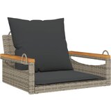  The Living Store Gugalna klop z blazinami siva 63x62x40 cm poli ratan - Gugalna Klop, (21494497) | Shoptok.si