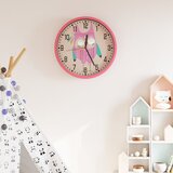 vidaXL Stenska ura roza Ø25,5 cm polistiren in steklo | Shoptok.si