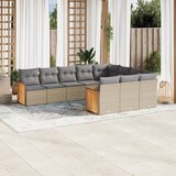  10-dijelni set vrtnih sofa s jastucima bež od poliratana | shoptok.hr