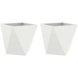  Cvetlično korito 2 pcs Bela 40 x 40 x 40 cm Jeklo, (5000207351) | Shoptok.si
