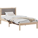 vidaXL Krevetni okvir s tapiciranim uzglavljem Sivo-smeđa 90 x 200 cm | shoptok.hr