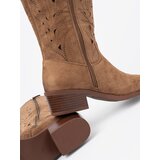 SEASTAR Brown openwork knee-high boots | shoptok.hr