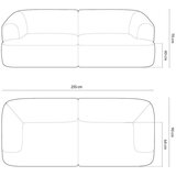 Cosmopolitan Design Temno siva sedežna garnitura iz rebrastega žameta 255 cm Campi – | Shoptok.si