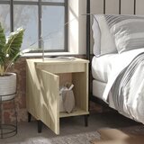  Noćni ormarići s metalnim nogama boja hrasta 40 x 30 x 50 cm | shoptok.hr