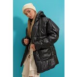 Trend Alaçatı Stili Women's Black Hooded Outer Pocket Puffer Fashion Oversize Down Jacket Cijene