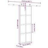 vidaXL Klizna vrata s priborom 76 x 205 cm kaljeno staklo i aluminij | shoptok.hr