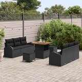  Sjedeća garnitura za vrt 9 kom. Crna poliratan 179 x 62 x 85 cm | Shoptok.si