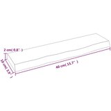  Stenska polica temno siva 40x10x2 cm obdelana trdna hrastovina, (20810755) | Shoptok.si
