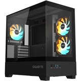 Gigabyte Black, M-ATX C201 PANORAMIC, Dual USB 3.0 ports on front I/O, Supports radiators up to 360mm, Detachable dust filters, Includes 3 ARGB fans Cene