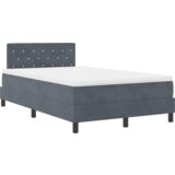 vidaXL Postelja na vzmet z vzmetnico in LED Temno siva 120x190 cm Žamet | Shoptok.si