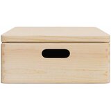  Drvena kutija s poklopcem i ručkama 40x30x13 cm puno drvo bor | shoptok.hr
