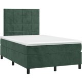  Box spring postelja z vzmetnico LED tem. zelena 120x200cm žamet, (20900058) | Shoptok.si