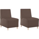 SOFA Stolice 2 pcs Smeđa 55 x 74 x 82 cm Lažna koža | shoptok.hr