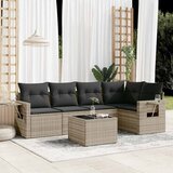 Maison Chic Seti vrtnega pohištva - Vrtna garnitura - Vrtni pohištvo set 6-delna z blazinami siv poli ratan, (21805600) | Shoptok.si