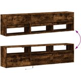 vidaXL Zidni TV ormarić LED boja dimljenog hrasta 180x31x45 cm | shoptok.hr