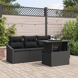 vidaXL 5-dijelni set vrtnih sofa s jastučićima crni poli ratan Cijene