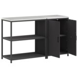 vidaXL Kuhinjski set za pohranu s policom s pohranom s vratima Podesiva 2 pcs Crna 150 x 50 x 92 cm | shoptok.hr