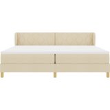 Box Spring Krevet s Madracem - Krem - 200x200 cm - Tkanina | shoptok.hr