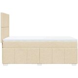 vidaXL Box spring postelja z vzmetnico krem 90x190 cm blago | Shoptok.si