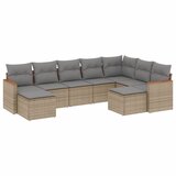 Maison Chic Seti vrtnega pohištva - Vrtna garnitura - Vrtni pohištvo set 9-delna z blazinami bež poli ratan, (21803966) | Shoptok.si
