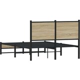 vidaXL Metalni okvir kreveta s uzglavljem boja hrasta sonome 120x190cm | shoptok.hr