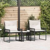  Set vanjskog namještaja 7 pcs Crna i krem-bijela poliratan | shoptok.hr