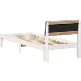  Okvir kreveta s uzglavljem Bijela i svijetlosiva 75 x 190 cm | shoptok.hr