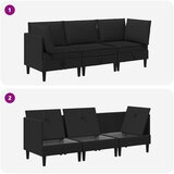  Set namještaja za dnevni boravak 3 pcs Crna Tkanina | Eponuda.ba